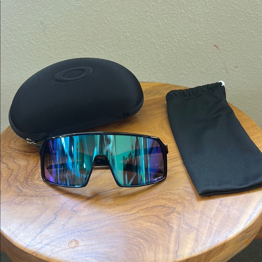 Oakley Sutro Black Sunglasses with Blue Accent